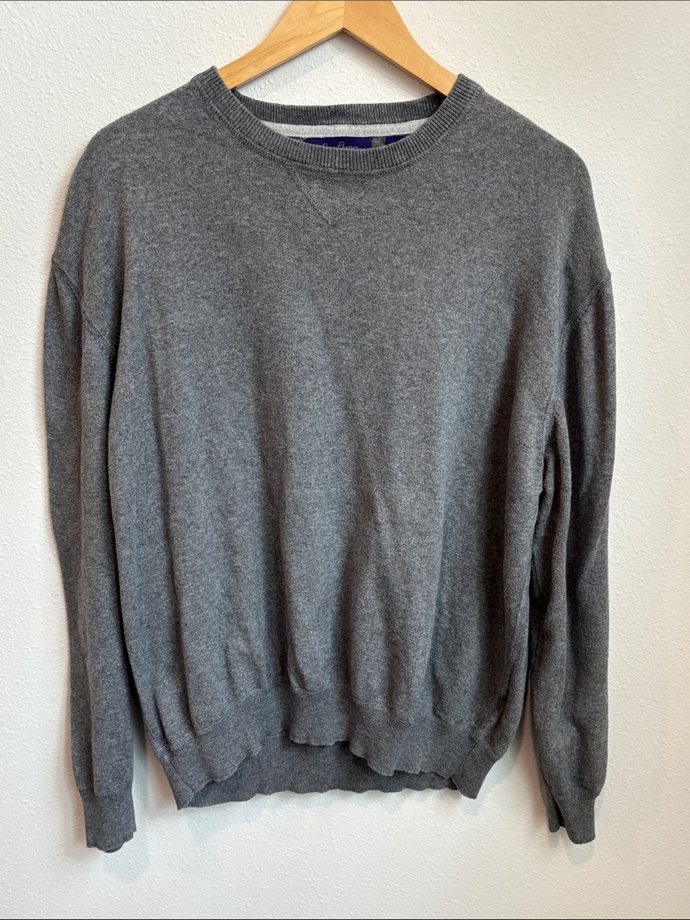 Crewneck Cotton Cashmere Sweater in Gray Men’s XL